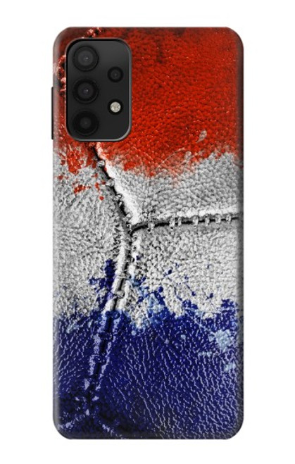 W3304 France Flag Vintage Football Graphic Hard Case and Leather Flip Case For Samsung Galaxy M32 5G