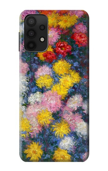 W3342 Claude Monet Chrysanthemums Hard Case and Leather Flip Case For Samsung Galaxy M32 5G