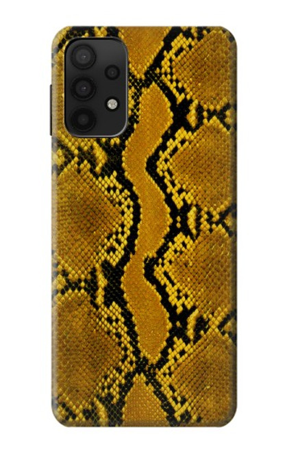 W3365 Yellow Python Skin Graphic Print Hard Case and Leather Flip Case For Samsung Galaxy M32 5G