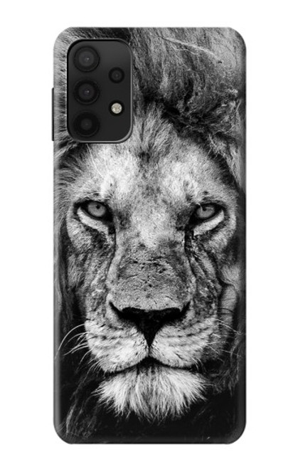 W3372 Lion Face Hard Case and Leather Flip Case For Samsung Galaxy M32 5G