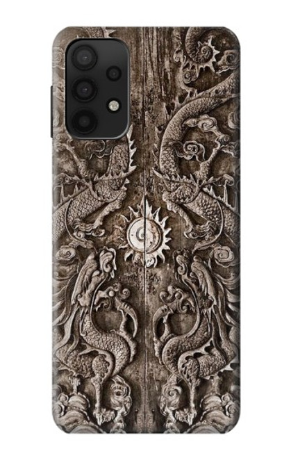 W3395 Dragon Door Hard Case and Leather Flip Case For Samsung Galaxy M32 5G