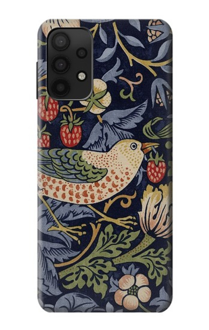 W3791 William Morris Strawberry Thief Fabric Hard Case and Leather Flip Case For Samsung Galaxy M32 5G