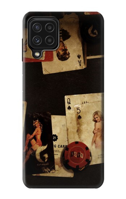 W1069 Old Vintage Sexy Poker Hard Case and Leather Flip Case For Samsung Galaxy M22