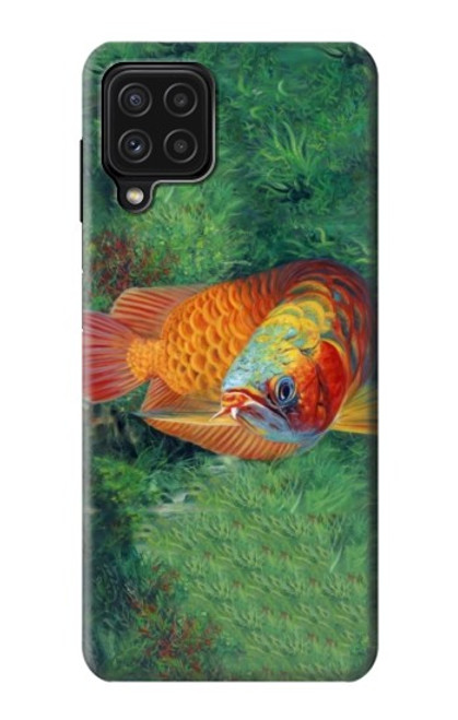 W1157 Red Arowana Fish Hard Case and Leather Flip Case For Samsung Galaxy M22