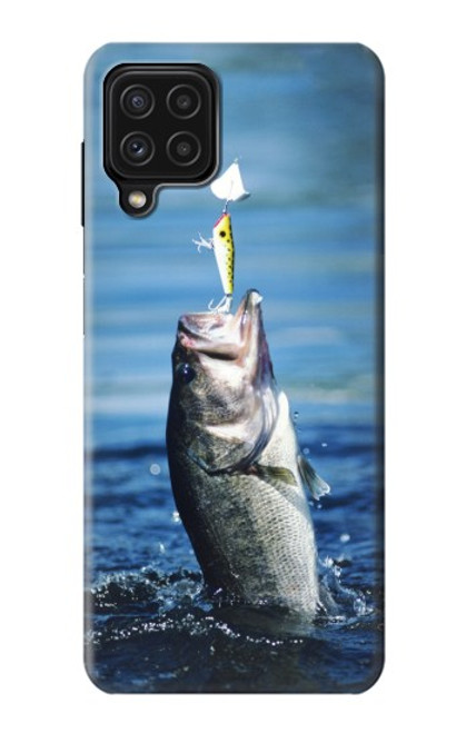 W1594 Bass Fishing Hard Case and Leather Flip Case For Samsung Galaxy M22