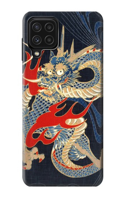 W2073 Japan Dragon Art Hard Case and Leather Flip Case For Samsung Galaxy M22