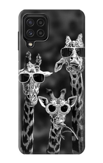 W2327 Giraffes With Sunglasses Hard Case and Leather Flip Case For Samsung Galaxy M22