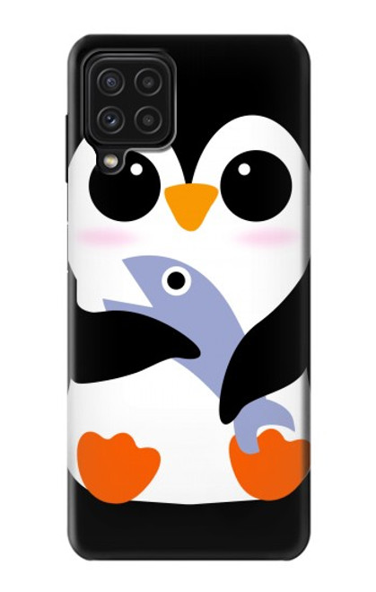 W2631 Cute Baby Penguin Hard Case and Leather Flip Case For Samsung Galaxy M22