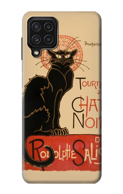 W2739 Chat Noir Black Cat Vintage Hard Case and Leather Flip Case For Samsung Galaxy M22