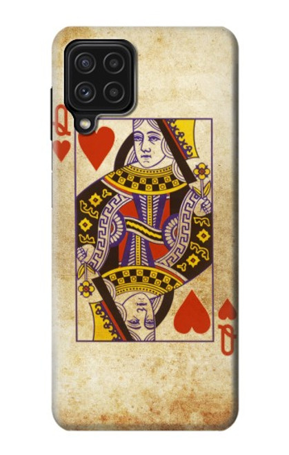 W2833 Poker Card Queen Hearts Hard Case and Leather Flip Case For Samsung Galaxy M22