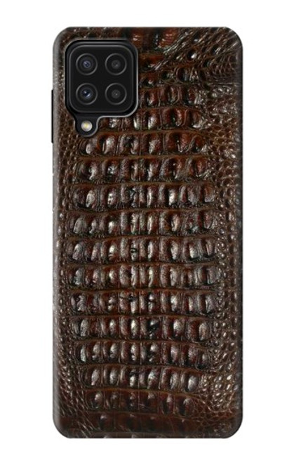 W2850 Brown Skin Alligator Graphic Printed Hard Case and Leather Flip Case For Samsung Galaxy M22