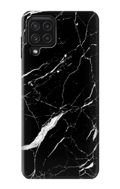 W2895 Black Marble Graphic Printed Hard Case and Leather Flip Case For Samsung Galaxy M22