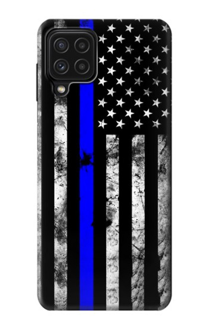 W3244 Thin Blue Line USA Hard Case and Leather Flip Case For Samsung Galaxy M22