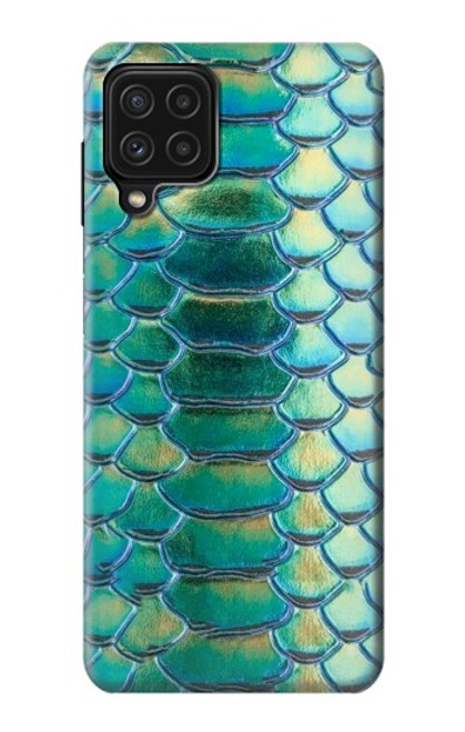 W3414 Green Snake Scale Graphic Print Hard Case and Leather Flip Case For Samsung Galaxy M22