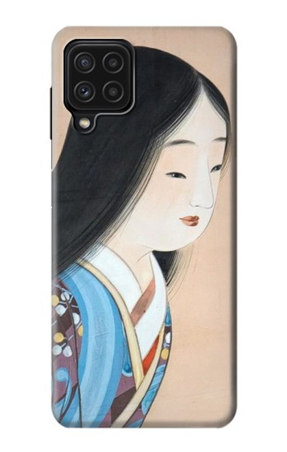 W3483 Japan Beauty Kimono Hard Case and Leather Flip Case For Samsung Galaxy M22