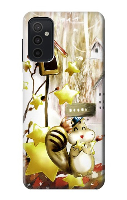 W0109 Cute Squirrel Cartoon Hard Case and Leather Flip Case For Samsung Galaxy M52 5G