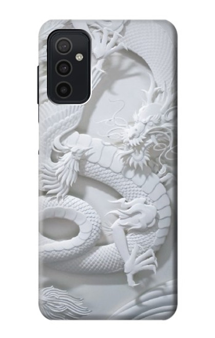 W0386 Dragon Carving Hard Case and Leather Flip Case For Samsung Galaxy M52 5G