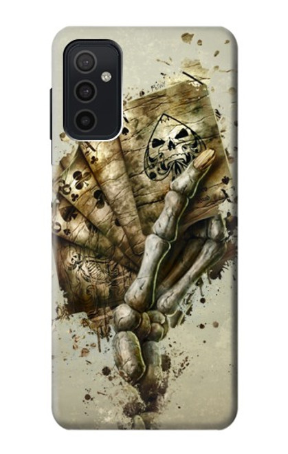 W0550 Skull Card Poker Hard Case and Leather Flip Case For Samsung Galaxy M52 5G