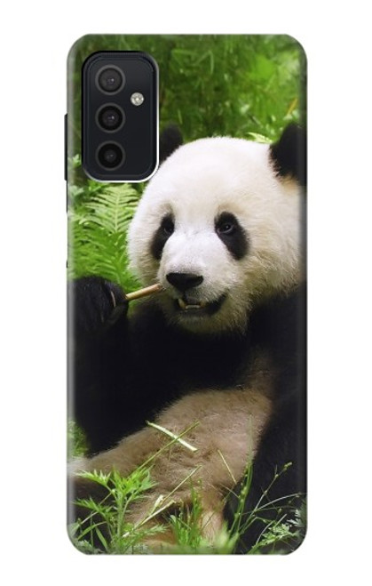 W1073 Panda Enjoy Eating Hard Case and Leather Flip Case For Samsung Galaxy M52 5G