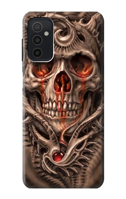 W1675 Skull Blood Tattoo Hard Case and Leather Flip Case For Samsung Galaxy M52 5G