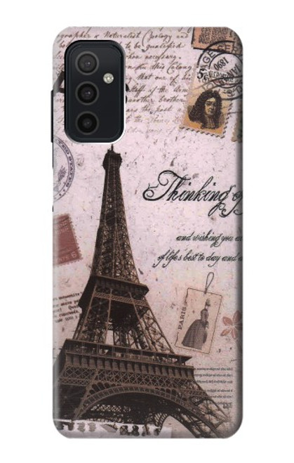 W2211 Paris Postcard Eiffel Tower Hard Case and Leather Flip Case For Samsung Galaxy M52 5G