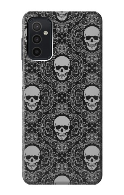 W2371 Skull Vintage Monochrome Pattern Hard Case and Leather Flip Case For Samsung Galaxy M52 5G