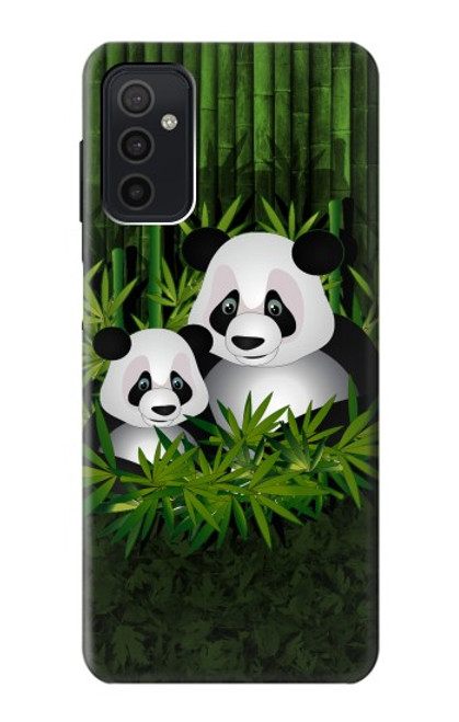 W2441 Panda Family Bamboo Forest Hard Case and Leather Flip Case For Samsung Galaxy M52 5G