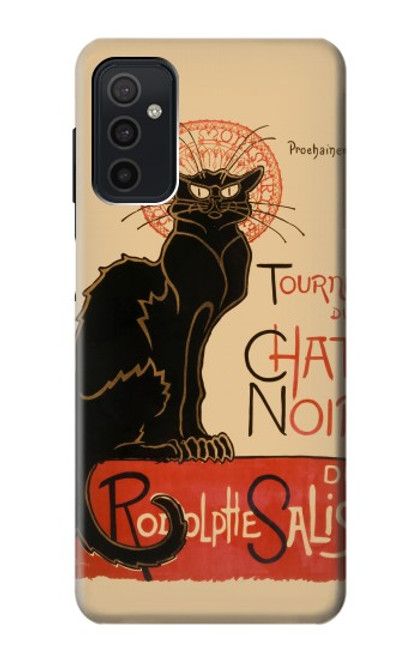 W2739 Chat Noir Black Cat Vintage Hard Case and Leather Flip Case For Samsung Galaxy M52 5G