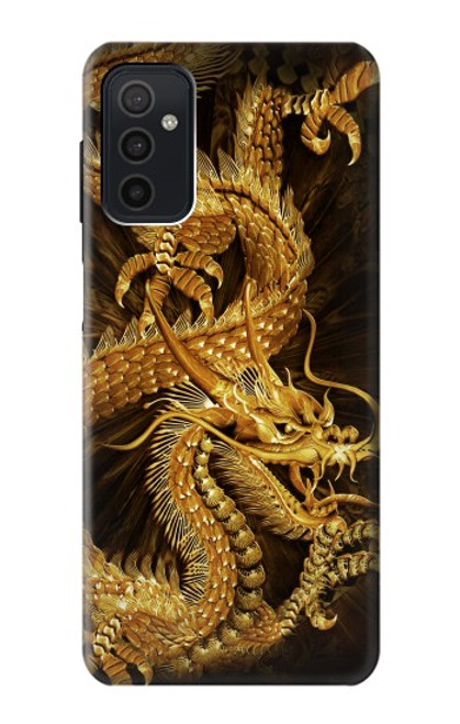 W2804 Chinese Gold Dragon Printed Hard Case and Leather Flip Case For Samsung Galaxy M52 5G