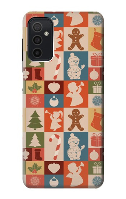 W2854 Cute Xmas Pattern Hard Case and Leather Flip Case For Samsung Galaxy M52 5G