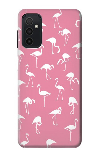 W2858 Pink Flamingo Pattern Hard Case and Leather Flip Case For Samsung Galaxy M52 5G