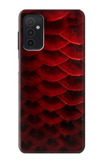 W2879 Red Arowana Fish Scale Hard Case and Leather Flip Case For Samsung Galaxy M52 5G