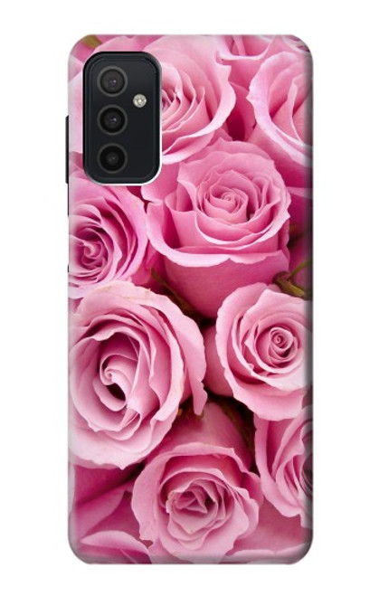 W2943 Pink Rose Hard Case and Leather Flip Case For Samsung Galaxy M52 5G