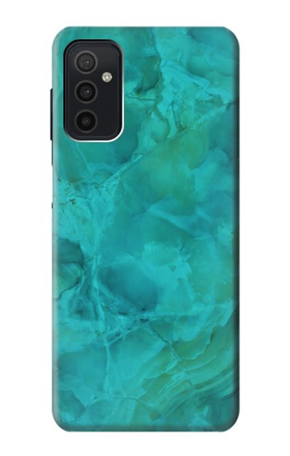 W3147 Aqua Marble Stone Hard Case and Leather Flip Case For Samsung Galaxy M52 5G