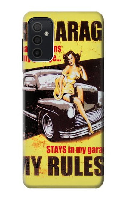 W3198 My Garage Pinup Girl Hard Case and Leather Flip Case For Samsung Galaxy M52 5G