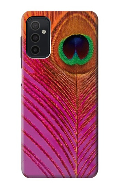 W3201 Pink Peacock Feather Hard Case and Leather Flip Case For Samsung Galaxy M52 5G