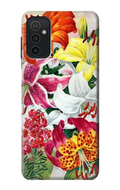 W3205 Retro Art Flowers Hard Case and Leather Flip Case For Samsung Galaxy M52 5G