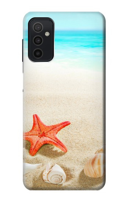 W3212 Sea Shells Starfish Beach Hard Case and Leather Flip Case For Samsung Galaxy M52 5G