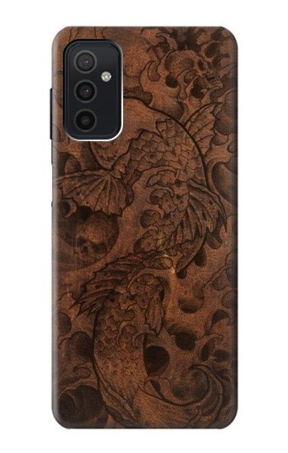 W3405 Fish Tattoo Leather Graphic Print Hard Case and Leather Flip Case For Samsung Galaxy M52 5G