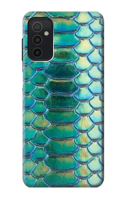 W3414 Green Snake Scale Graphic Print Hard Case and Leather Flip Case For Samsung Galaxy M52 5G