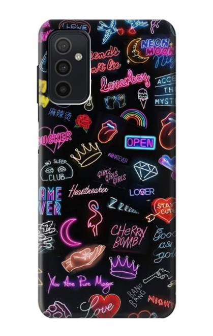 W3433 Vintage Neon Graphic Hard Case and Leather Flip Case For Samsung Galaxy M52 5G