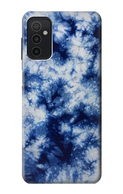 W3439 Fabric Indigo Tie Dye Hard Case and Leather Flip Case For Samsung Galaxy M52 5G