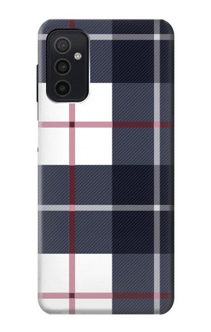 W3452 Plaid Fabric Pattern Hard Case and Leather Flip Case For Samsung Galaxy M52 5G