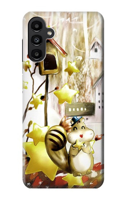 W0109 Cute Squirrel Cartoon Hard Case and Leather Flip Case For Samsung Galaxy A13 5G