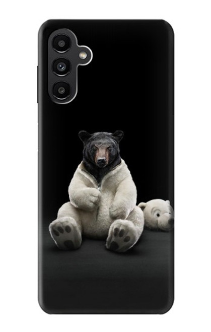 W0878 Black Bear Hard Case and Leather Flip Case For Samsung Galaxy A13 5G