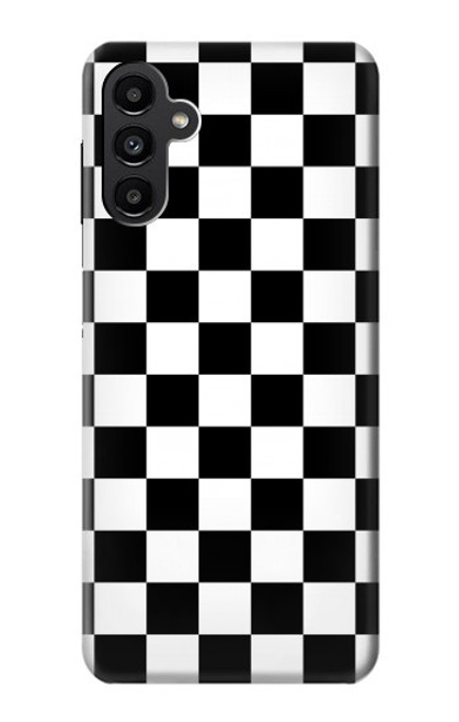 W1611 Black and White Check Chess Board Hard Case and Leather Flip Case For Samsung Galaxy A13 5G