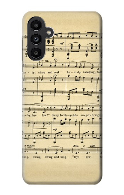 W2504 Vintage Music Sheet Hard Case and Leather Flip Case For Samsung Galaxy A13 5G