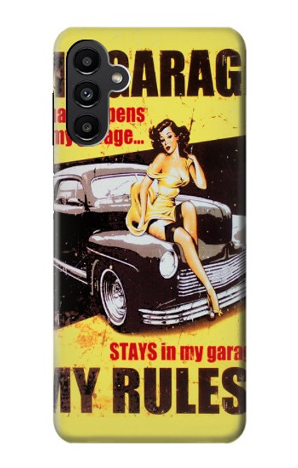 W3198 My Garage Pinup Girl Hard Case and Leather Flip Case For Samsung Galaxy A13 5G