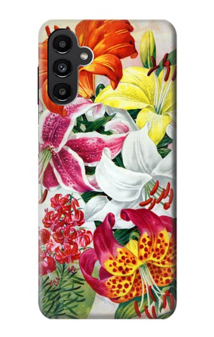 W3205 Retro Art Flowers Hard Case and Leather Flip Case For Samsung Galaxy A13 5G