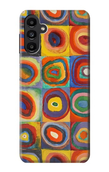 W3409 Squares Concentric Circles Hard Case and Leather Flip Case For Samsung Galaxy A13 5G